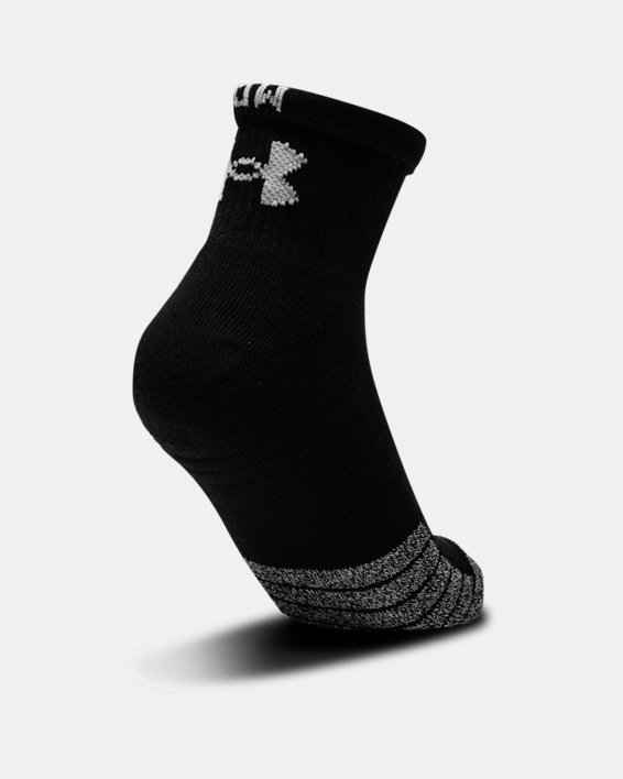 Unisex HeatGear® knöchelhohe Socken im 3er-Pack, Black, pdpMainDesktop image number 3